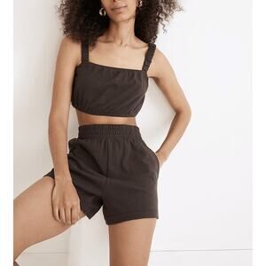 Madewell Organic Cotton Crop Tank Deep Coal Gray Large‎ Spring Summer Casual